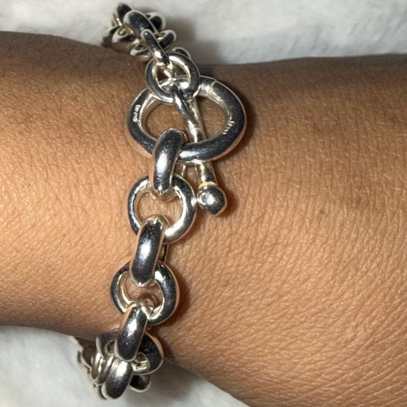 “OTC Signed” 925 Italy Marked Rolo Toggle Bracelet “ - Picture 1 of 17